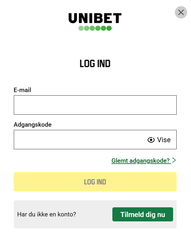 Registration Unibet Casino, How Sign Up at Official Uni bet Casino site in Denmark